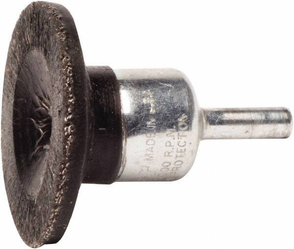 Weiler - 1-3/4" Brush Diam, Encapsulated, Crimped, Flared End Brush - 1/4" Diam Shank, 25,000 Max RPM - Exact Industrial Supply