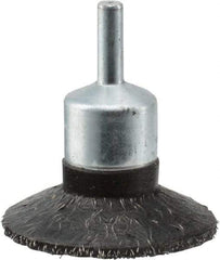 Weiler - 2" Brush Diam, Encapsulated, Crimped, Flared End Brush - 1/4" Diam Shank, 20,000 Max RPM - Exact Industrial Supply
