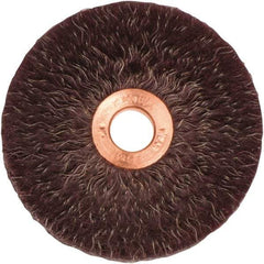 Weiler - 3" OD, 1/2" Arbor Hole, Crimped Steel Wheel Brush - 1/4" Face Width, 1" Trim Length, 0.014" Filament Diam, 20,000 RPM - Exact Industrial Supply