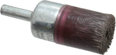 Weiler - 3/4" OD, 1/4" Shank Diam, Crimped Steel Wheel Brush - 7/8" Trim Length, 0.0104" Filament Diam, 20,000 RPM - Exact Industrial Supply