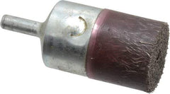 Weiler - 1" OD, 1/4" Shank Diam, Crimped Steel Wheel Brush - 7/8" Trim Length, 0.0104" Filament Diam, 14,000 RPM - Exact Industrial Supply