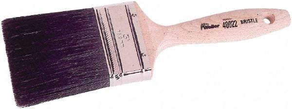 Weiler - 3" Flat Hog Wall Brush - 3-1/4" Bristle Length, 10" Wood Beavertail Handle - Exact Industrial Supply