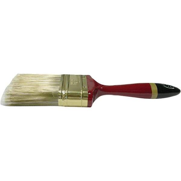 Weiler - 3" Flat Nylon/Polyester Varnish Brush - 3" Bristle Length, 7-1/8" Poly Foam Handle - Exact Industrial Supply