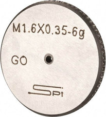 SPI - M1.6x0.35 Go Single Ring Thread Gage - Class 6G, Oil Hardened Nonshrinking Steel (OHNS), NPL Traceability Certification Included - Exact Industrial Supply
