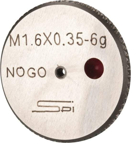 SPI - M1.6x0.35 No Go Single Ring Thread Gage - Class 6G, Oil Hardened Nonshrinking Steel (OHNS), NPL Traceability Certification Included - Exact Industrial Supply