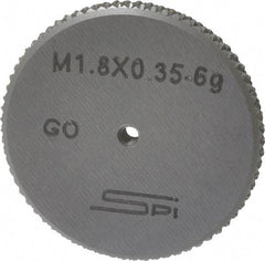 SPI - M1.8x0.35 Go Single Ring Thread Gage - Class 6G, Oil Hardened Nonshrinking Steel (OHNS), NPL Traceability Certification Included - Exact Industrial Supply