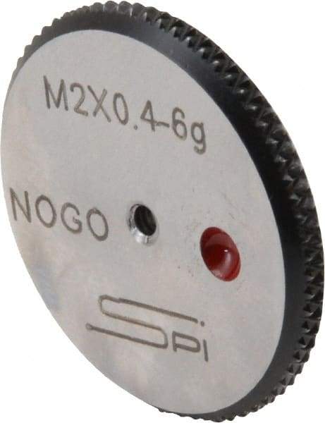 SPI - M2x0.4 No Go Single Ring Thread Gage - Class 6G, Oil Hardened Nonshrinking Steel (OHNS), NPL Traceability Certification Included - Exact Industrial Supply