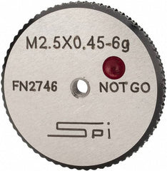 SPI - M2.5x0.45 No Go Single Ring Thread Gage - Class 6G, Oil Hardened Nonshrinking Steel (OHNS), NPL Traceability Certification Included - Exact Industrial Supply