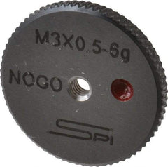 SPI - M3x0.5 No Go Single Ring Thread Gage - Class 6G, Oil Hardened Nonshrinking Steel (OHNS), NPL Traceability Certification Included - Exact Industrial Supply