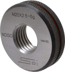 SPI - M20x2.5 No Go Single Ring Thread Gage - Class 6G, Oil Hardened Nonshrinking Steel (OHNS), NPL Traceability Certification Included - Exact Industrial Supply