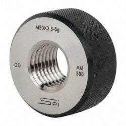 SPI - M30x3.5 Go Single Ring Thread Gage - Class 6G, Oil Hardened Nonshrinking Steel (OHNS), NPL Traceability Certification Included - Exact Industrial Supply