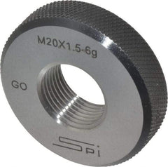 SPI - M20x1.5 Go Single Ring Thread Gage - Class 6G, Oil Hardened Nonshrinking Steel (OHNS), NPL Traceability Certification Included - Exact Industrial Supply