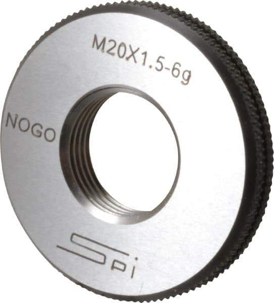 SPI - M20x1.5 No Go Single Ring Thread Gage - Class 6G, Oil Hardened Nonshrinking Steel (OHNS), NPL Traceability Certification Included - Exact Industrial Supply