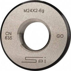 SPI - M24x2 Go Single Ring Thread Gage - Class 6G, Oil Hardened Nonshrinking Steel (OHNS), NPL Traceability Certification Included - Exact Industrial Supply