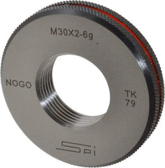 SPI - M30x2 No Go Single Ring Thread Gage - Class 6G, Oil Hardened Nonshrinking Steel (OHNS), NPL Traceability Certification Included - Exact Industrial Supply
