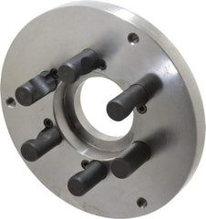 Buck Chuck Company - Adapter Back Plate for 8" Diam Self Centering Lathe Chucks - D1-5 Mount, 2.39" Through Hole Diam, 6.283mm ID, 7.87" OD, 0.794" Flange Height, Steel - Exact Industrial Supply