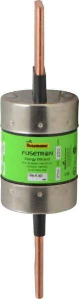 Cooper Bussmann - 250 VAC/VDC, 400 Amp, Time Delay General Purpose Fuse - Bolt-on Mount, 8-5/8" OAL, 20 at DC, 200 (RMS) kA Rating, 2-1/16" Diam - Exact Industrial Supply