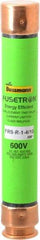 Cooper Bussmann - 300 VDC, 600 VAC, 1.4 Amp, Time Delay General Purpose Fuse - Fuse Holder Mount, 127mm OAL, 20 at DC, 200 (RMS) kA Rating, 13/16" Diam - Exact Industrial Supply