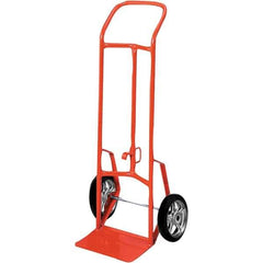 Wesco Industrial Products - 800 Lb Capacity 48" OAH Hand Truck - 14 x 7-1/2" Base Plate, Continuous Handle, Steel, Mold-On Rubber Wheels - Exact Industrial Supply