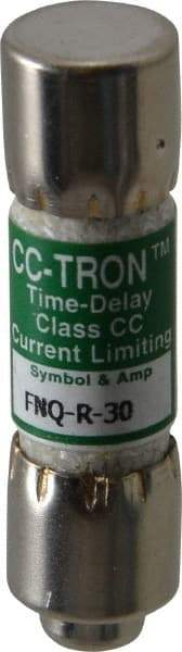 Cooper Bussmann - 300 VDC, 600 VAC, 30 Amp, Time Delay General Purpose Fuse - Fuse Holder Mount, 1-1/2" OAL, 200 at AC (RMS) kA Rating, 13/32" Diam - Exact Industrial Supply