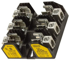 Cooper Bussmann - 2 Pole, 8 to 1/0 AWG, 250 VAC/VDC, 100 Amp, Screw Mount Fuse Block - 7.36 Inch Long x 3.38 Inch Wide x 2.06 Inch High Block - Exact Industrial Supply