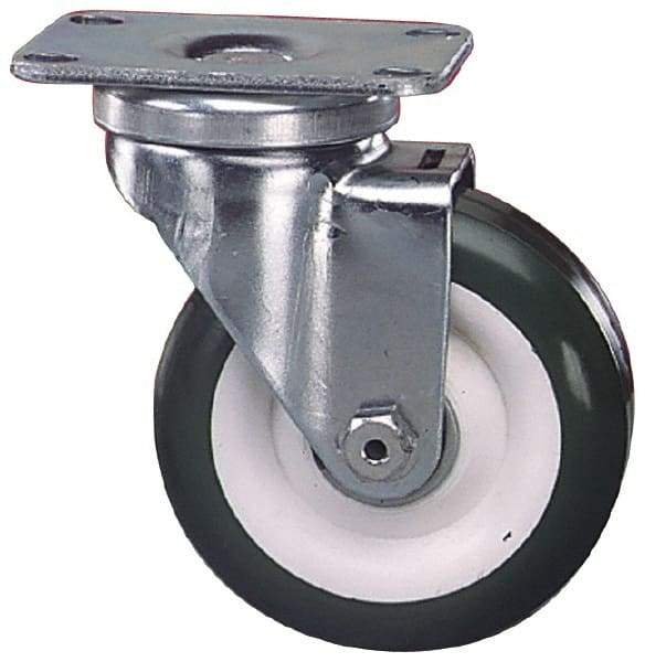 Albion - 3" Diam x 1-1/4" Wide x 4-1/4" OAH Top Plate Mount Rigid Caster - Phenolic, 350 Lb Capacity, Delrin Bearing, 2-1/2 x 3-5/8" Plate - Exact Industrial Supply