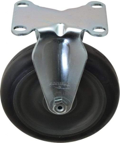 Albion - 5" Diam x 1-1/4" Wide x 6-3/16" OAH Top Plate Mount Rigid Caster - Polyurethane, 350 Lb Capacity, Delrin Bearing, 2-1/2 x 3-5/8" Plate - Exact Industrial Supply