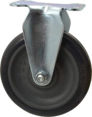 Albion - 5" Diam x 1-1/4" Wide x 6-3/16" OAH Top Plate Mount Rigid Caster - Polyurethane, 350 Lb Capacity, Ball Bearing, 2-1/2 x 3-5/8" Plate - Exact Industrial Supply