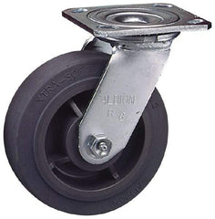 Albion - 4" Diam x 2" Wide x 5-5/8" OAH Top Plate Mount Swivel Caster - Phenolic, 800 Lb Capacity, Roller Bearing, 4 x 4-1/2" Plate - Exact Industrial Supply