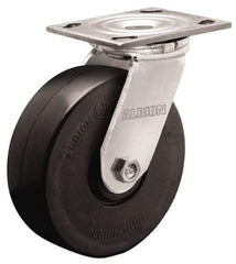 Albion - 6" Diam x 2" Wide x 7-1/4" OAH Top Plate Mount Swivel Caster - Polypropylene, 650 Lb Capacity, Roller Bearing, 4 x 4-1/2" Plate - Exact Industrial Supply