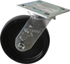 Albion - 6" Diam x 1-1/2" Wide x 7-1/4" OAH Top Plate Mount Swivel Caster - Polypropylene, 550 Lb Capacity, Roller Bearing, 4 x 4-1/2" Plate - Exact Industrial Supply