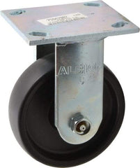 Albion - 5" Diam x 1-1/2" Wide x 6-1/2" OAH Top Plate Mount Rigid Caster - Polypropylene, 450 Lb Capacity, Roller Bearing, 4 x 4-1/2" Plate - Exact Industrial Supply