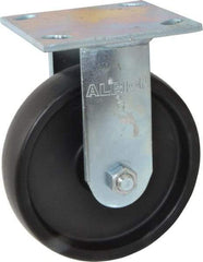 Albion - 6" Diam x 1-1/2" Wide x 7-1/4" OAH Top Plate Mount Rigid Caster - Polypropylene, 550 Lb Capacity, Roller Bearing, 4 x 4-1/2" Plate - Exact Industrial Supply