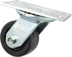 Albion - 4" Diam x 2" Wide x 5-5/8" OAH Top Plate Mount Swivel Caster - Phenolic, 800 Lb Capacity, Roller Bearing, 4-1/2 x 6-1/4" Plate - Exact Industrial Supply