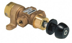 Parker - 1/2" NPT HD Manual Spool Valve - 3-Way, 2-Position Detent, Knob Type, Ball Detent & Panel Mounting - Exact Industrial Supply