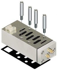 Parker - ISO 1 Sandwich Flow Control Valve - ISO 5599-2 Plug-In, 0 to 145 PSI & Zinc Material - Exact Industrial Supply