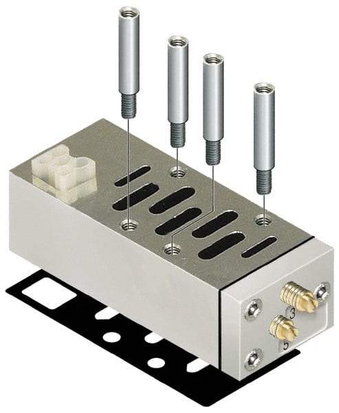 Parker - ISO 2 Sandwich Flow Control Valve - ISO 5599-2 Plug-In, 0 to 145 PSI & Zinc Material - Exact Industrial Supply