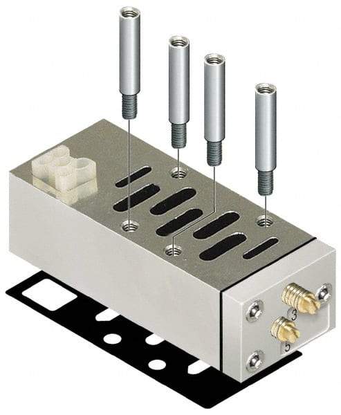 Parker - ISO 3 Sandwich Flow Control Valve - ISO 5599-2 Plug-In, 0 to 145 PSI & Zinc Material - Exact Industrial Supply