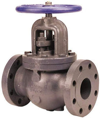 NIBCO - 4" Pipe, Flanged Ends, Iron Renewable Globe Valve - Bronze Disc, Bolted Bonnet, 500 psi WOG, 250 psi WSP, Class 250 - Exact Industrial Supply