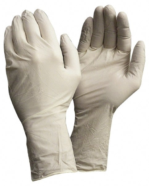 Disposable Gloves: Size Small, 5 mil, Nitrile Natural, 12″ Length, Fully Textured, Static Dissipative
