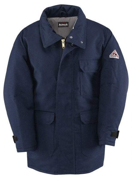 VF Imagewear - Size L Arc Flash & Flame Resistant/Retardant Jacket - Navy, Cotton & Nylon, Zipper Closure, 54" Chest - Exact Industrial Supply