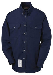 VF Imagewear - Size 2XL, Navy Blue, Flame Resistant/Retardant, Long Sleeve Button Down Shirt - 63-3/8" Chest, 2 Pockets, Excel FR ComforTouch - Exact Industrial Supply