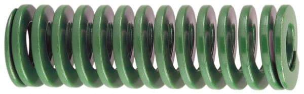 Dayton Lamina - 2-1/2" Hole Diam, 1-1/2" Rod Diam, 5" Free Length, Green Die Spring - 58.8 Lb Max Deflection, 2" Max Deflection, Light Duty, Chromium Vanadium Steel - Exact Industrial Supply