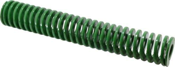 Dayton Lamina - 2" Hole Diam, 1" Rod Diam, 12" Free Length, Green Die Spring - 15.5 Lb Max Deflection, 4.8" Max Deflection, Light Duty, Chromium Vanadium Steel - Exact Industrial Supply