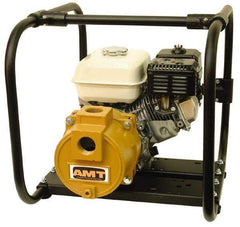 American Machine & Tool - 5.5 HP, 3,600 RPM, 1-1/2 Port Size, Honda, Self Priming Engine Pump - Cast Iron, 3 Quart Tank Size, Buna-N Shaft Seal, Stainless Steel Shaft Sleeve - Exact Industrial Supply