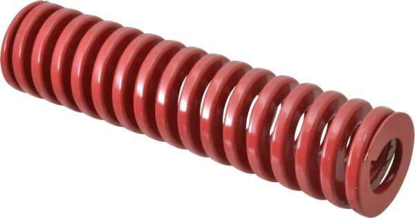 Dayton Lamina - 2" Hole Diam, 1" Rod Diam, 8" Free Length, Red Die Spring - 65.3 Lb Max Deflection, 2.4" Max Deflection, Heavy Duty, Chromium Vanadium Steel - Exact Industrial Supply