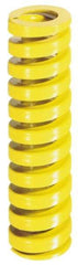 Dayton Lamina - 1-1/4" Hole Diam, 5/8" Rod Diam, 12" Free Length, Yellow Die Spring - 28.3 Lb Max Deflection, 3" Max Deflection, Extra Heavy Duty, Chromium Vanadium Steel - Exact Industrial Supply