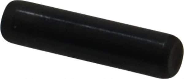 Holo-Krome - 3/16" Diam x 3/4" Pin Length Grade 8 Alloy Steel Standard Dowel Pin - Black Luster Finish, C 47-58 & C 60 (Surface) Hardness, 1 Beveled & 1 Rounded End - Exact Industrial Supply