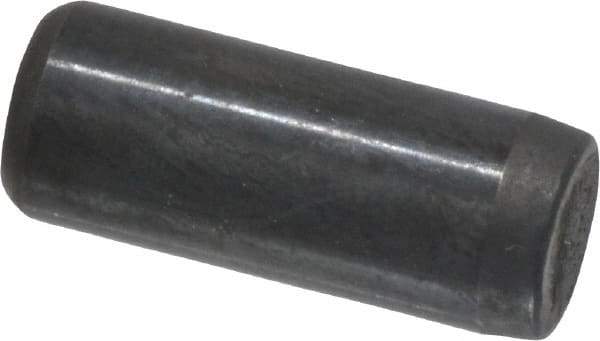 Holo-Krome - 1/4" Diam x 5/8" Pin Length Grade 8 Alloy Steel Standard Dowel Pin - Black Luster Finish, C 47-58 & C 60 (Surface) Hardness, 1 Beveled & 1 Rounded End - Exact Industrial Supply