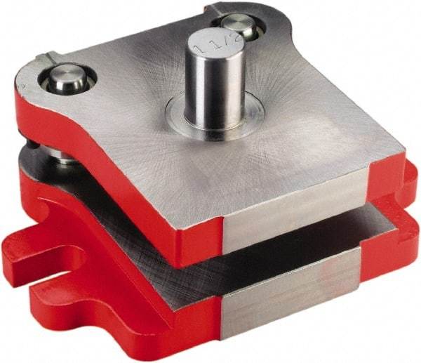 Anchor Danly - 5" Guide Post Length, 1-3/8" Die Holder Thickness, 6" Radius, Back Post Steel Die Set - 7-3/4" Overall Width x 6-3/16" Overall Depth - Exact Industrial Supply